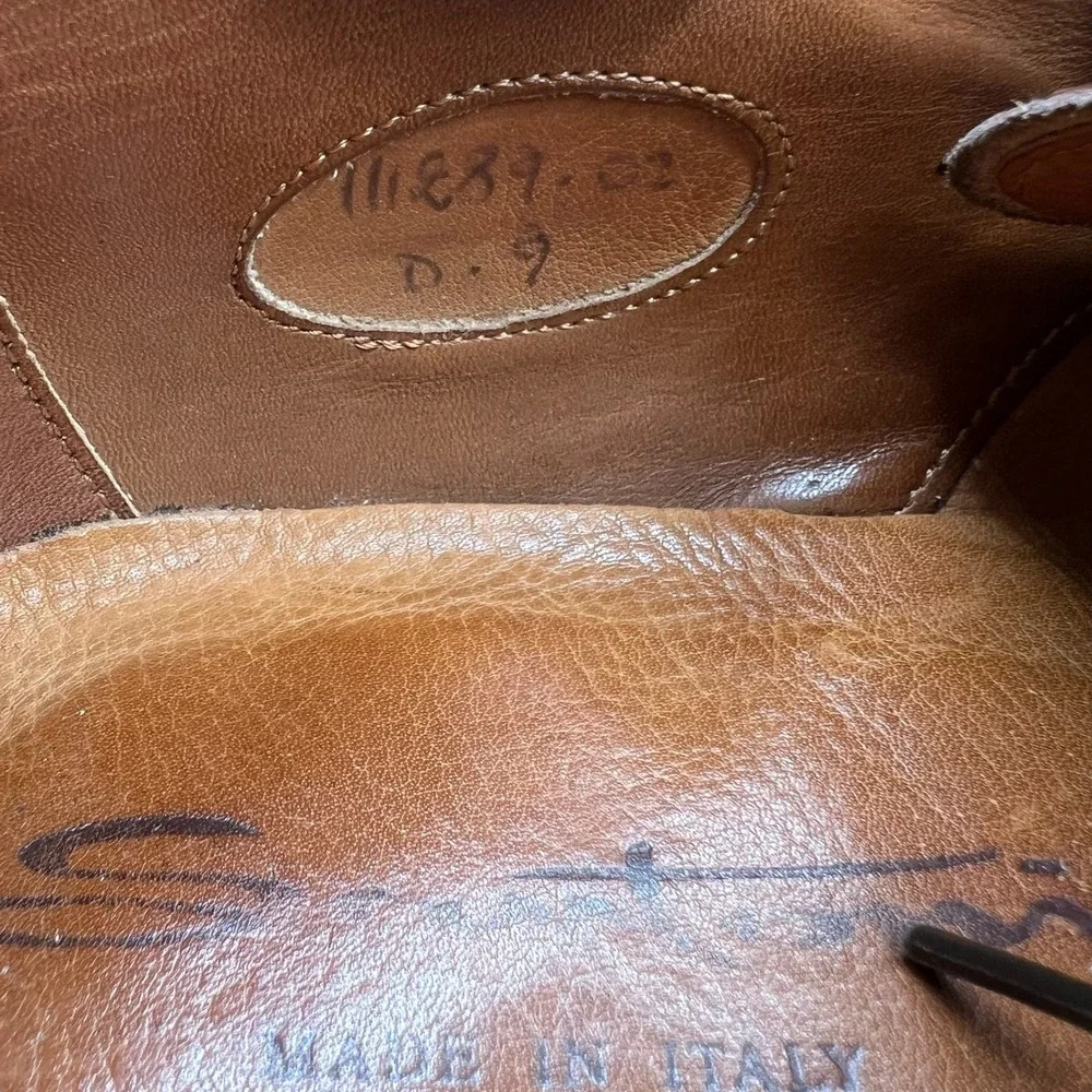 Santoni Goodyear Welted Split Toe Derby Men's Size 9 Brown Leather 11839-02